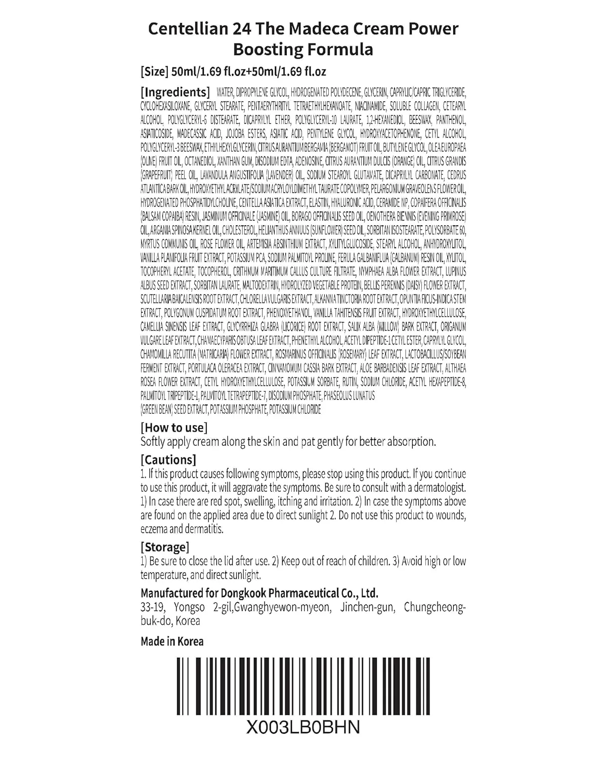 CENTELLIAN 24 Madeca Cream (Season 4, 1.7 1.7fl oz) - Centella Moisturizer for Face, Korean Skin Care. Dry, Sensitive Skin. TECA, Centella Asiatica, Madecassoside