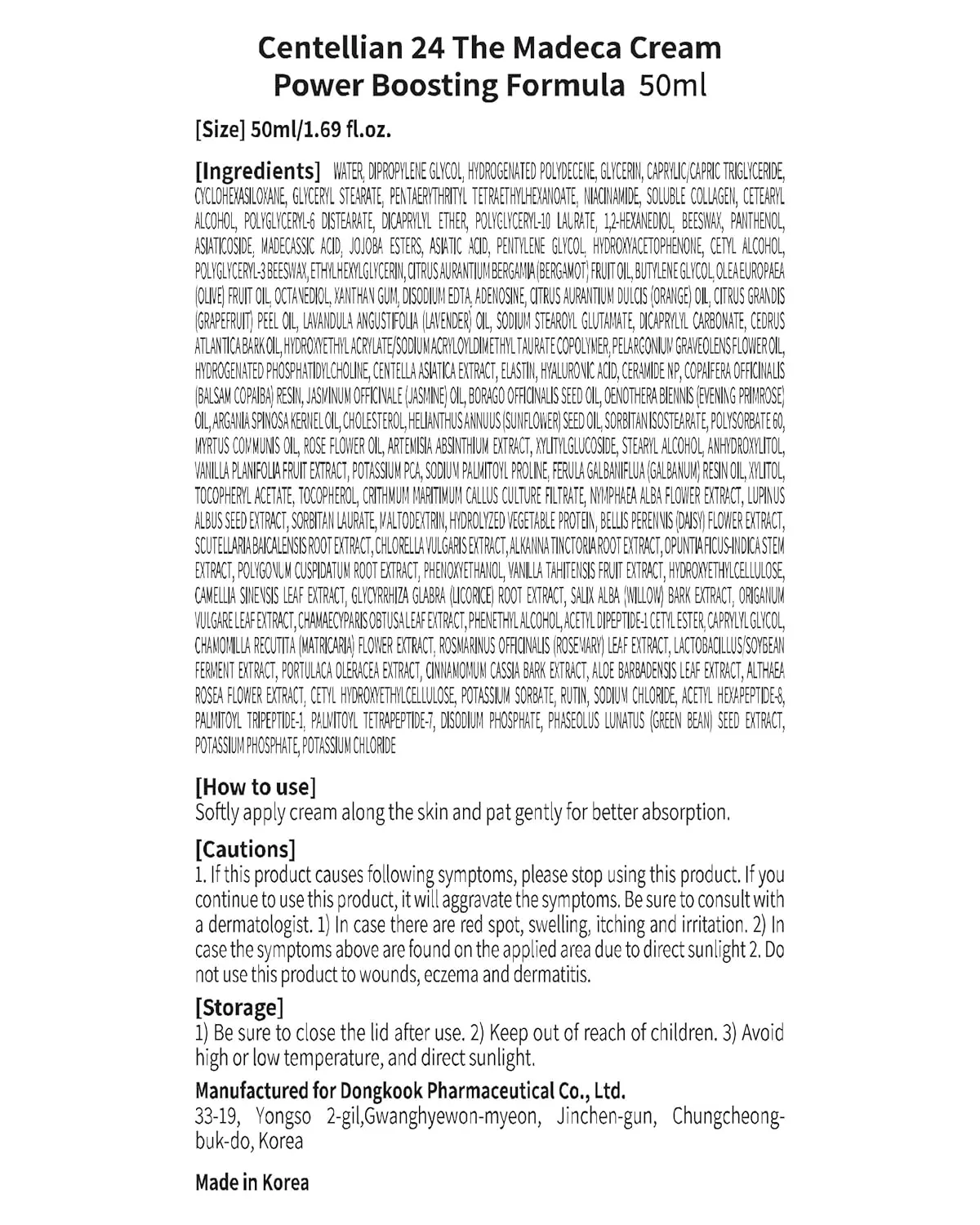 CENTELLIAN 24 Madeca Cream (Season 4, 1.7fl oz) - Centella Moisturizer for Face, Korean Skin Care. Dry, Sensitive Skin. TECA, Centella Asiatica, Madecassoside