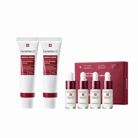 CENTELLIAN 24 Madeca Cream (Season 4, 1.7 1.7fl oz) & Expert Ampoule (Season 2, 0.2fl oz x 4 pc) - Moisturizer with TECA, Centella Asiatica, Madecassoside & Soothing Serum for Even Tone with Gotu Kola