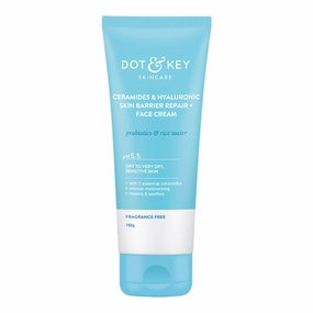 Ceramides Moisturizer with Hyaluronic for Intense Moisturizing | Hydrating Face Cream with Probiotic & Rice Water I Barrier Repair Cream | For Dry Skin & Sensitive Skin | For Women & Men | 100g