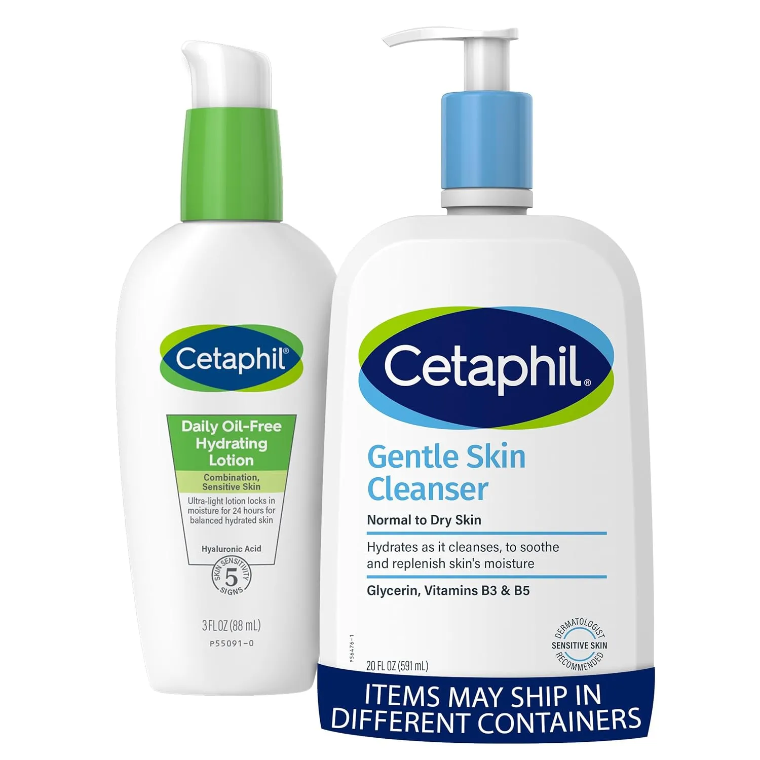 Cetaphil Daily Hydrating Lotion for Face, With Hyaluronic Acid, 3 fl oz Face Wash, Hydrating Gentle Skin Cleanser for Dry To Normal Sensitive Skin, 20oz, Fragrance Free