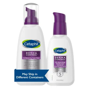 Cetaphil Oil Control Wash & SPF Set, Oil Removing Foam Wash (8 oz) 3 Pack & Oil Absorbing Moisturizer with SPF 30 (4 oz) For Sensitive Oily Skin, Reduces Shine, No Added Fragrance