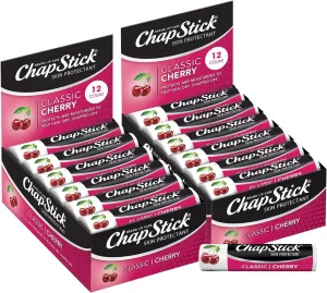 ChapStick Bulk Cherry Lip Balm 24-Count – Fruity & Sweet Lip Moisturizer for Dry Lips, 0.15 Ea