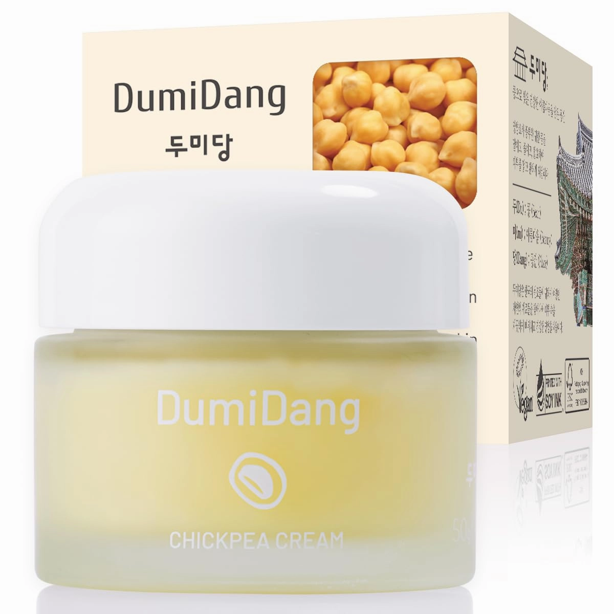 Chickpea Cream - Korean Traditional Vegan Skincare Formula, Deep Moisture Cream with Fermented Chickpeas, Squalane & Shea Butter, 50g | 1.76oz.