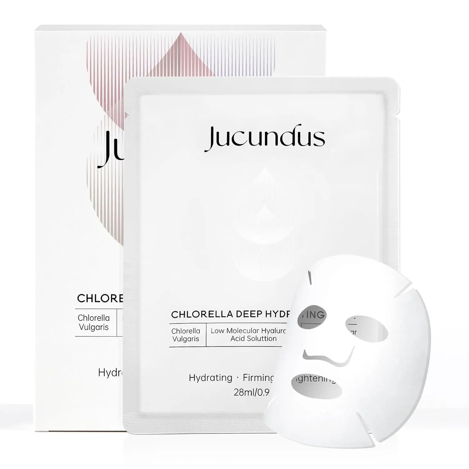 Chlorella Deep Hydrating Mask, with Collagen and Hyaluroic Acid-Sheet Facial Mask Skincare with Chorella Vulgaris Extract, Hydrating, Firming, Skin moisturizer masks,5ea
