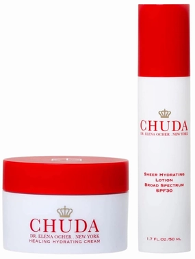CHUDA Healing Hydrating Cream 30ml and Sheer Hydrating Lotion Broad Spectrum SPF30 30ml, Gift Set - Face Moisturizers with Remedea Compound, Anti Aging Face Cream and Sunscreen Combo Skin Moisturizer