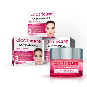 Cicatricure Anti-Wrinkle Night Face Cream: Intensive Overnight Aging Care, Moisturizes & Reduces Fine Lines, Advanced Anti-Aging Formula, 3-Pack, 1.7 oz Each