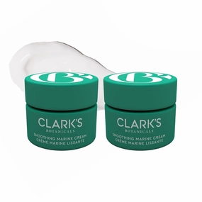 Clark's Botanicals Smoothing Marine Cream: Lightweight Face Moisturizer, Normal to Oily Skin with Antioxidants, Stimulates Hyaluronic Acid Production & Clears Pores, 60ml | 2oz (Pack of 2)