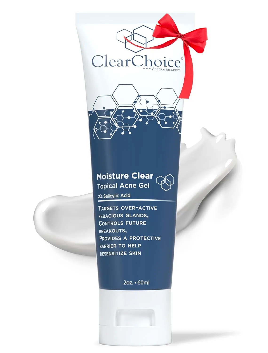Clear Choice Moisture Clear Gel Moisturizer – 2% Salicylic Acid for Breakout Control, Lightweight Hydration, Antioxidant-Rich for Skin Protection, 2oz