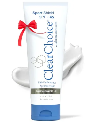 Clear Choice Sunscreen for Face SPF 45, Oil Free Sunblock & Light Moisturizer with Zinc Oxide, Reef-Safe, Broad Spectrum, Water-Resistant, No White Cast, Dermatologist Recommended, 4oz