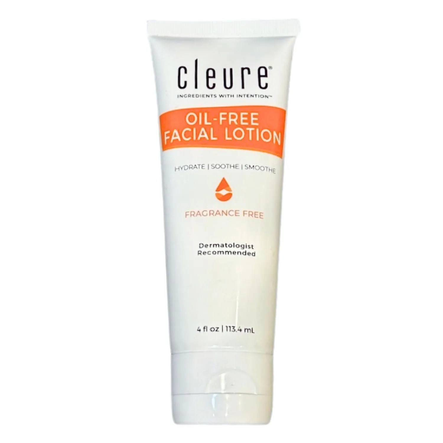 Cleure Oil-Free Face Moisturizer for Sensitive & Acne-Prone Skin - Non Comedogenic Hydration - Paraben, Salicylate, & Fragrance Free (4 oz, Pack of 1)