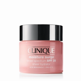 Clinique Moisture Surge Broad Spectrum SPF 28 Sheer Hydrator Face Moisturizer With Hyaluronic Acid, Aloe Bioferment   Provitamin D | Hydrating   Protecting