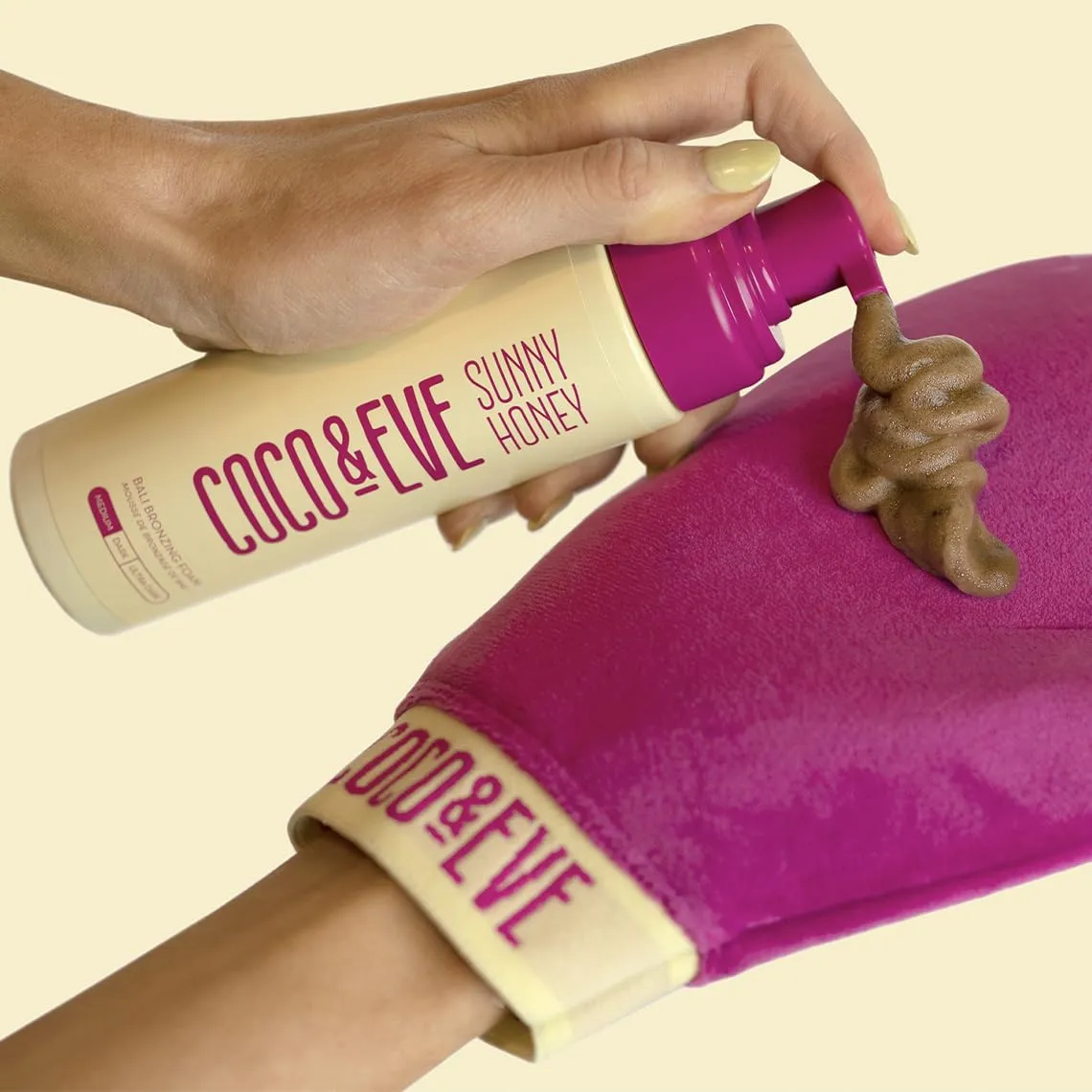 Coco & Eve Sunny Honey Bali Bronzing Self Tanner Mousse - (Dark) All Natural Sunless Tanning Mousse | Instant Self Tanning Lotion with Bronzer and Skin Moisturizer (6.7 fl oz)
