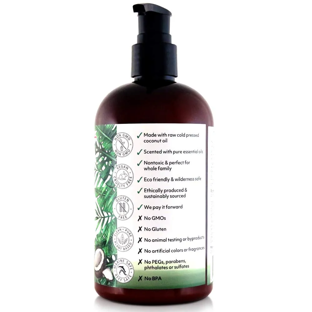 Coco Fiji Face & Body Lotion Infused With Coconut Oil | Lotion for Dry Skin | Moisturizer Face Cream & Massage Lotion for Women & Men | Tea Tree Spearmint 12 oz, Pack of 1