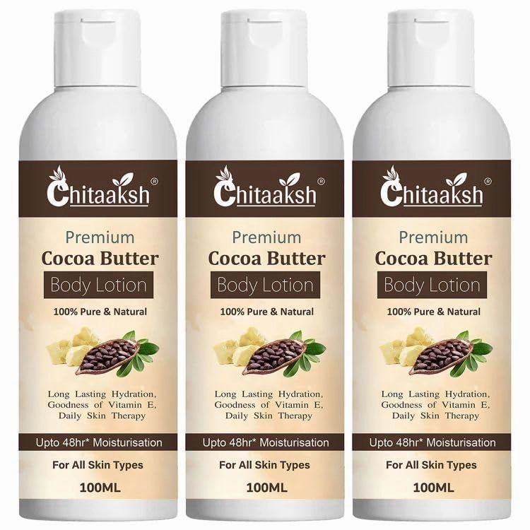 Cocoa Butter Body Lotion 100 ml – Daily Moisturizer for Dry Skin, Non-Greasy, Glowing Skin – Ideal for Men & Women (Pack Of 3)