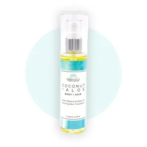 Coconut and Aloe Sheer Body Oil Spray – Lightweight Hydration for Skin and Hair – Quick-Absorbing Moisturizer for Glowing Skin – Non-GMO, All Skin Types – 3.5 oz
