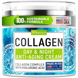 Collagen Cream for Face with Retinol & Hyaluronic Acid - Face Moisturizer for Women & Men - Skin Tightening Firming Cream - Anti Aging Face Wrinkle Cream, Day & Night Moisturizing Facial Cream - 1.7oz