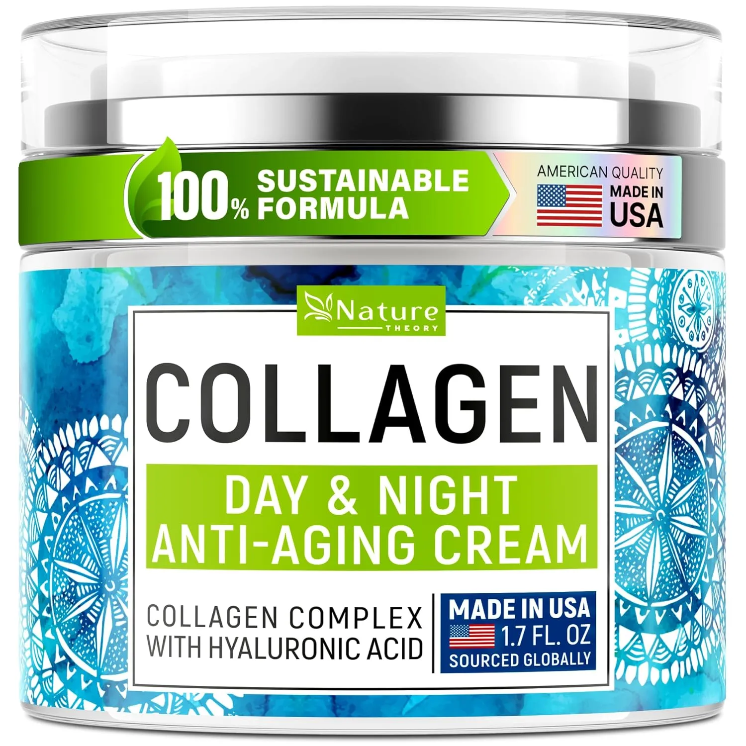 Collagen Cream for Face with Retinol & Hyaluronic Acid - Face Moisturizer for Women & Men - Skin Tightening Firming Cream - Anti Aging Face Wrinkle Cream, Day & Night Moisturizing Facial Cream - 1.7oz