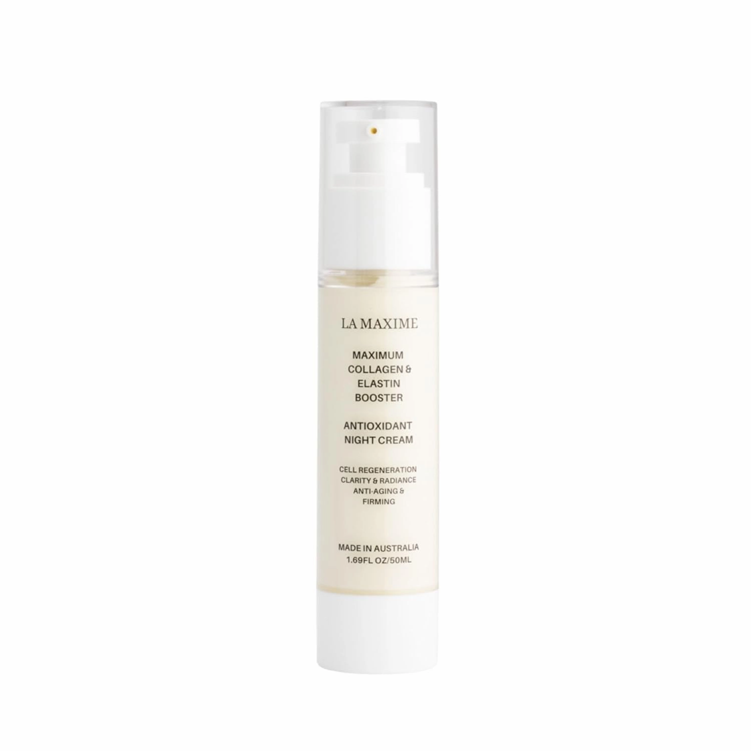 Collagen & Elastin Booster Night Cream – Organic Anti-Aging Moisturizer for Overnight Repair – With Kakadu Plum, Passionfruit & 22 Plant Actives – 1.7 fl oz