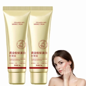 Collagen Anti-Wrinkle Cream,Gold Anti Aging Face Cream,Collagen Face Cream For Women Anti Aging,Collagen Daily Face Moisturizer,Collagen Firming Face Cream,Reduce Fine Lines (2PCS)