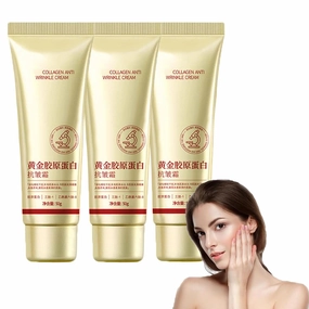 Collagen Anti-Wrinkle Cream,Gold Anti Aging Face Cream,Collagen Face Cream For Women Anti Aging,Collagen Daily Face Moisturizer,Collagen Firming Face Cream,Reduce Fine Lines (3PCS)