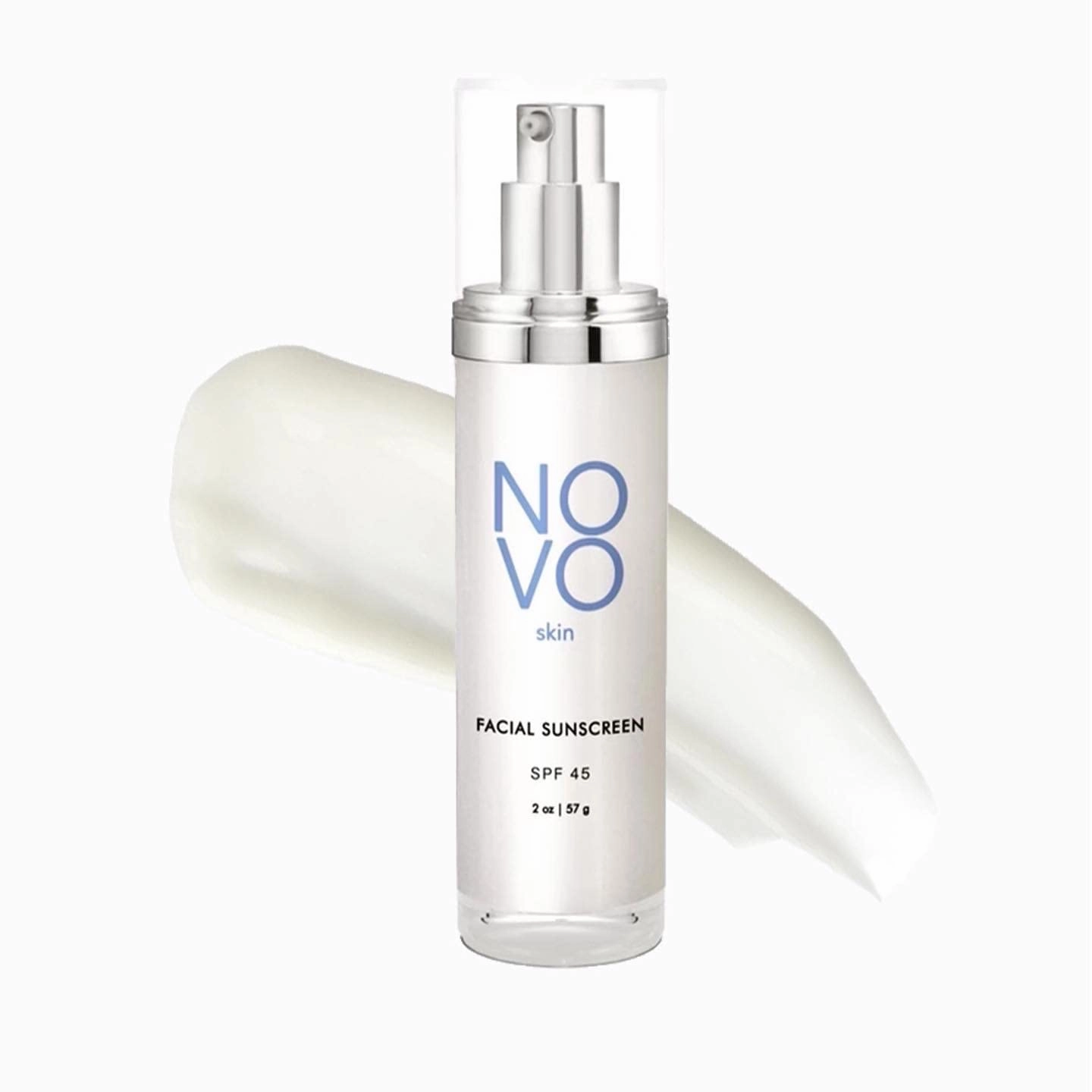 Collagen Boosting Sunscreen   Moisturizer SPF 45 w/ Hyaluronic Acid & Niacinamide. Anti aging. Broad Spectrum UVA / UVB / Blue light. Mineral based Zinc Oxide lotion, Non greasy, Oil-free. No White Cast. 2.0 oz pump