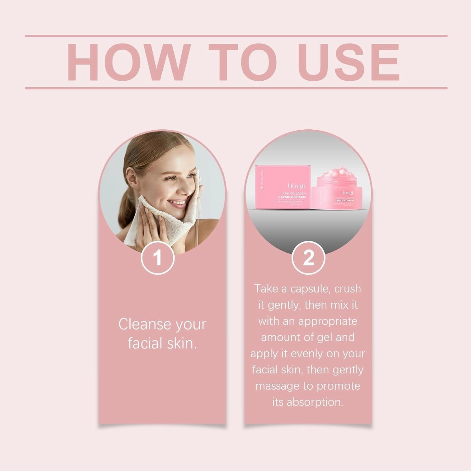 Collagen Capsule Cream, Pink Moisturizer Capsule Cream with Niacinamide for Facial Hydration and Uneven Skin Tone (Pink, 1)