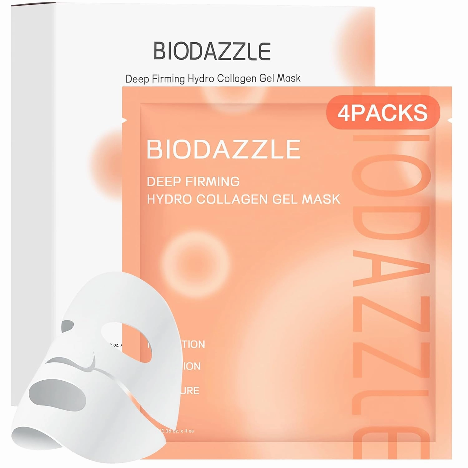 Collagen Overnight Deep Hydrating Face Mask, Glass Glow Skin,Elasticity Firming And Moisturizing,33gx4ea