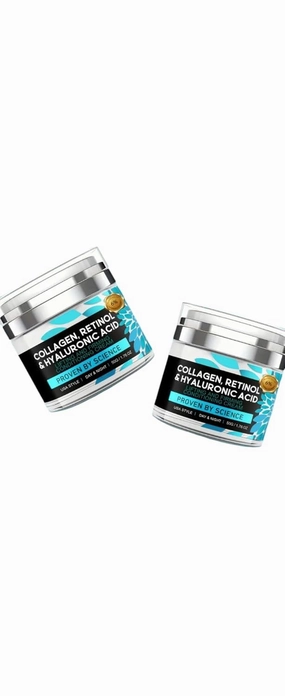 Collagen, Retinol & Hyaluronic Acid Face Moisturizer, 1.76oz, Day & Night Cream, All-Firming & Hydrating Formula (3 Quantity)