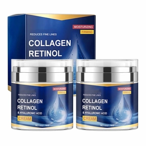 Collagens Face Moisturizer,Natural Antiaging Lift Firm Facial Cream for Women,Skin Tightening Day&Night Cream with Retinol and Hyaluronic Acid,Delay Aging,Reduce Wrinkle and Fine Lines (2pc)