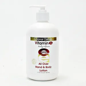 Colonial Dames Vitamin E Hand and Body Lotion (17.5 Oz) - Sensitive Skin Body Lotion for Women & Men – Body Moisturizer for Entire Body