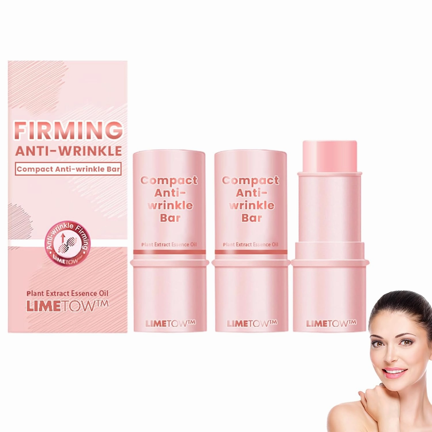 Compact Anti-Wrinkle Bar, Wrinkle Bounce Multi Balm Facial Moisturizer, Hydrating Lip Balm Cream, Firming Anti Wrinkle Bar, Daily Face Moisturizer Stick (2PCS)