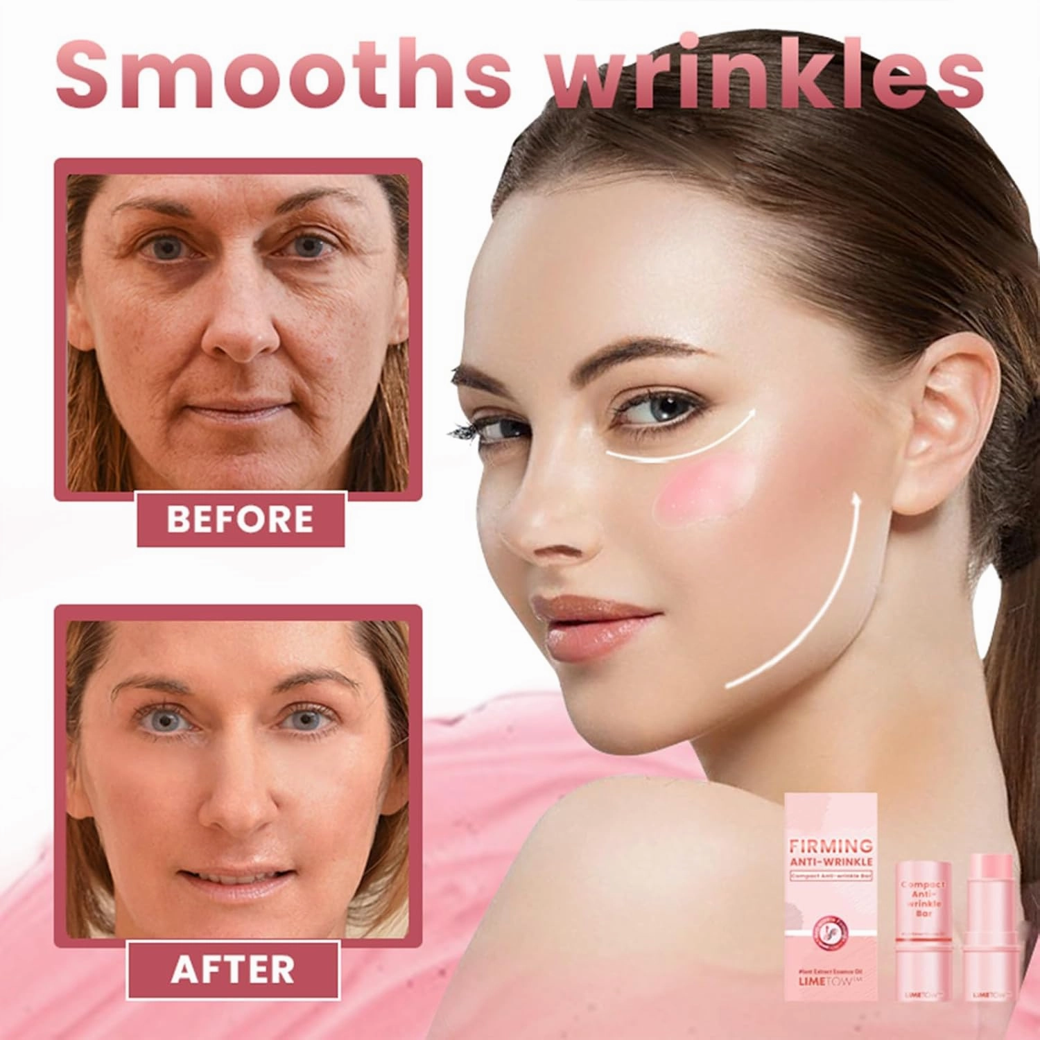 Compact Anti-Wrinkle Bar, Wrinkle Bounce Multi Balm Facial Moisturizer, Hydrating Lip Balm Cream, Firming Anti Wrinkle Bar, Daily Face Moisturizer Stick (2PCS)
