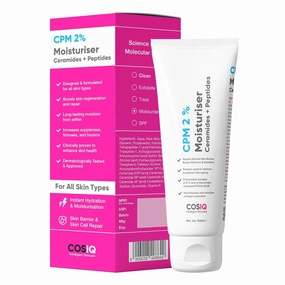 Cos.IQ. CPM 2% Ceramides Moisturizer with Peptides for Intense Moisturizing and Skin Strengthening | Barrier Repair Cream | For Oily, Dry, Normal & Sensitive Skin | 100ml