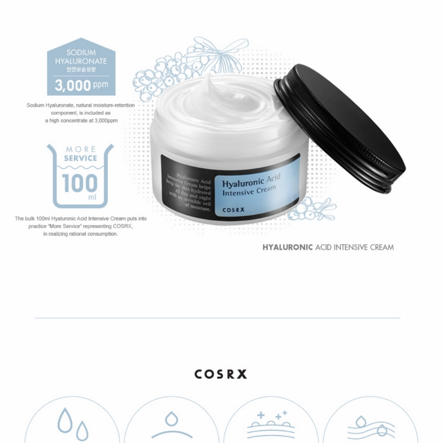 COSRX Hyaluronic Acid Intensive Cream, 100 ml/ 3.38oz
