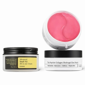 COSRX Snail Mucin 92% Cream   Peptide Collagen Hydrogel Eye Patch, Korean Skin Care