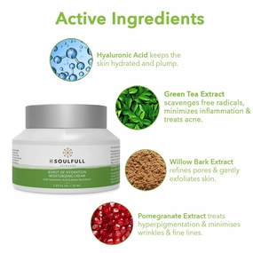 Cream- Hydrating Moisturizer with Hyaluronic Acid and Green Tea Extracts For Healthy Glowing Skin- Daily Lightweight Face Cream for Dry and Dehydrated Skin- 50gm
