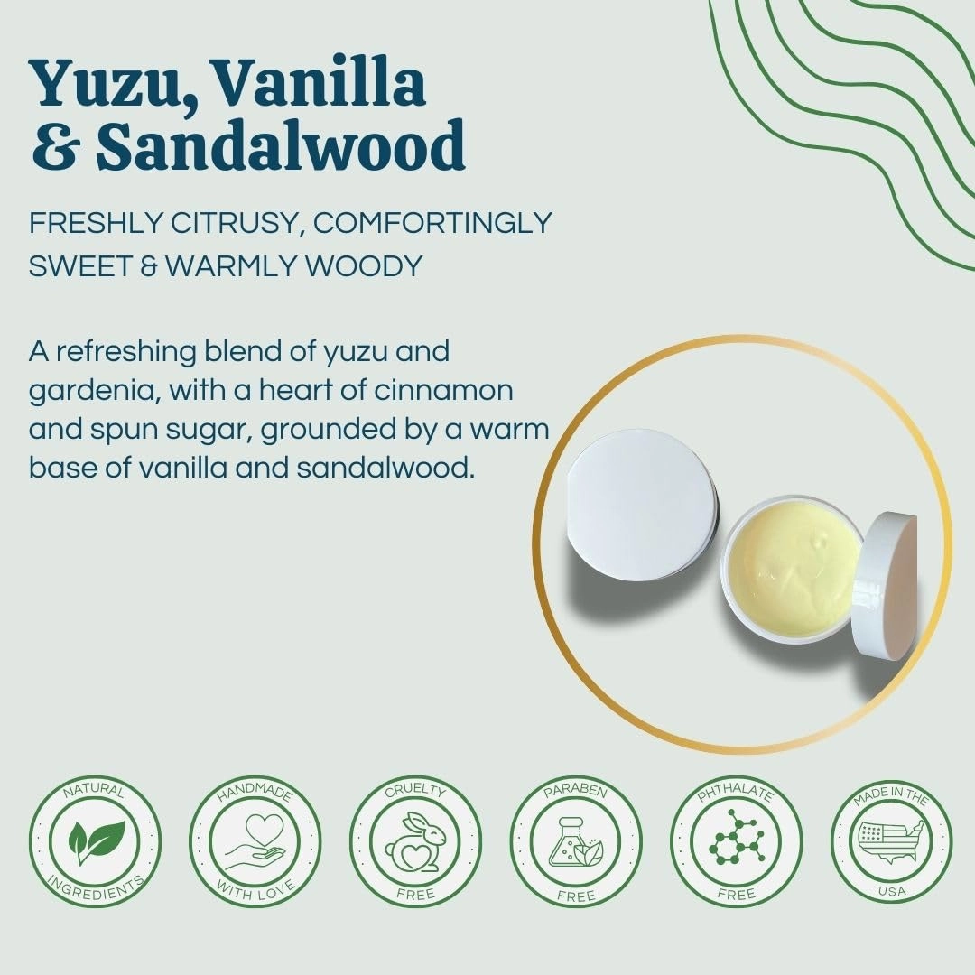 Creamy Yuzu Luxury Hand & Body Cream with Marula Oil, Shea Butter - Hydrating Natural Moisturizer (Multiple Sizes) (5 oz, Yuzu citrus, Gardenia, Cinnamon, Vanilla, Sandalwood)