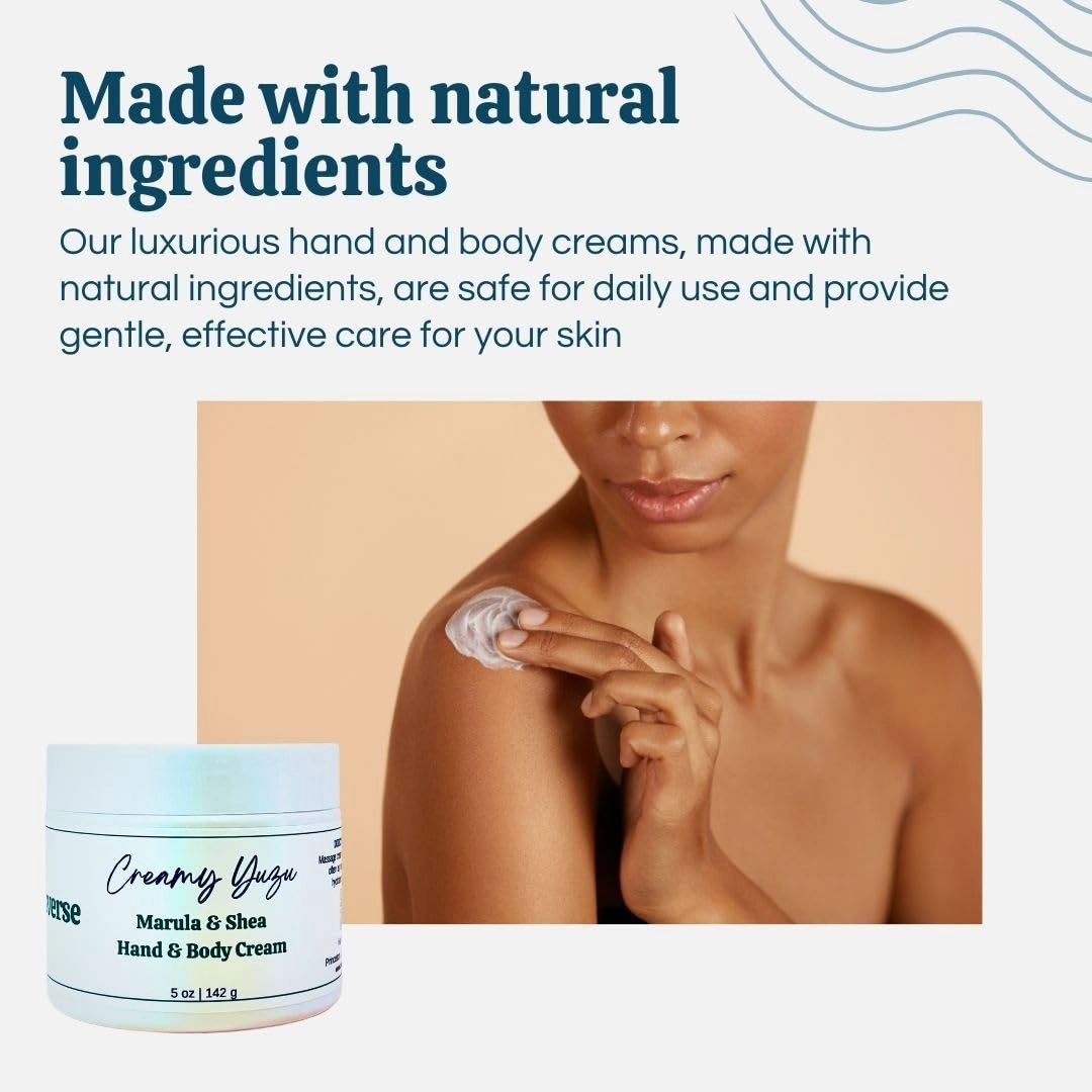 Creamy Yuzu Luxury Hand & Body Cream with Marula Oil, Shea Butter - Hydrating Natural Moisturizer (Multiple Sizes) (5 oz, Yuzu citrus, Gardenia, Cinnamon, Vanilla, Sandalwood)
