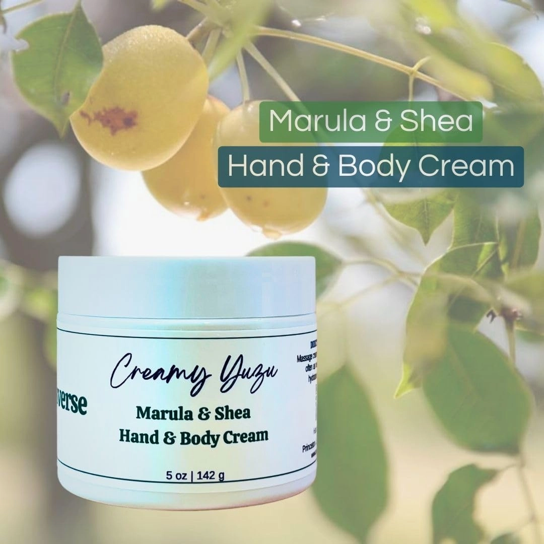 Creamy Yuzu Luxury Hand & Body Cream with Marula Oil, Shea Butter - Hydrating Natural Moisturizer (Multiple Sizes) (5 oz, Yuzu citrus, Gardenia, Cinnamon, Vanilla, Sandalwood)