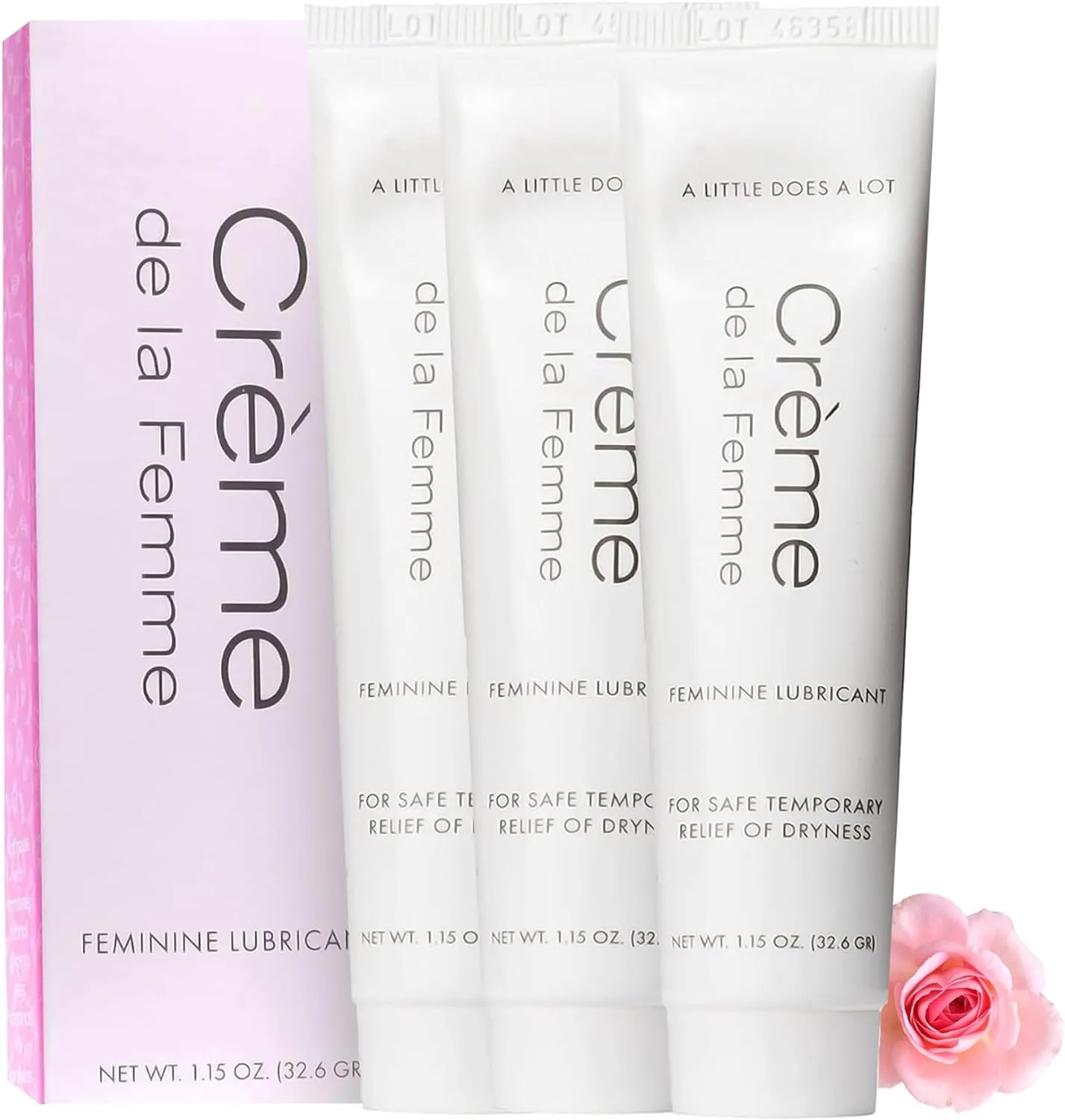 Crème De La Femme Daily Vaginal Moisturizing Cream for Long-Lasting Relief from Feminine Dryness Chemical & Hormone Free, Fragrance-Free, Also a Hydrating Intimate Lubricant for Men and Women – 3 Pack