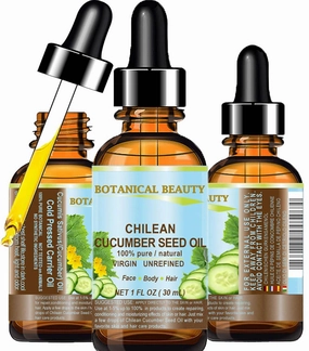 CUCUMBER SEED OIL 100% Pure Natural Virgin Unrefined Cold Pressed Carrier Oil 1 Fl.oz.- 30 ml or Face, Skin, Hair, Nails by Botanical Beauty