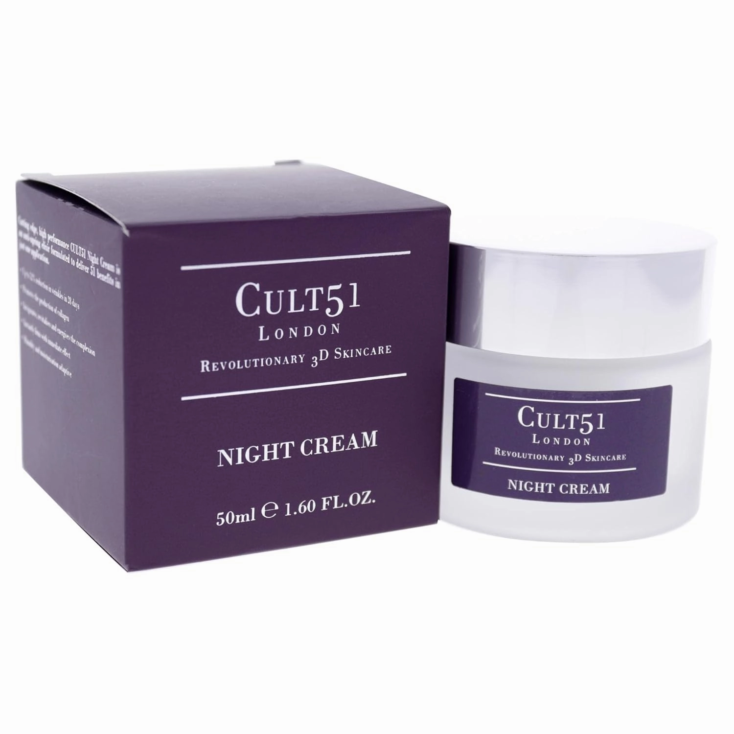 Cult51 Night Cream - Intensely Hydrating Moisturizer - Prevents, Reduces Signs Of Aging And Visible Wrinkles - Experience Glowing Skin And Deep Hydration - Renewing Treatment Restores Face - 1.6 Oz