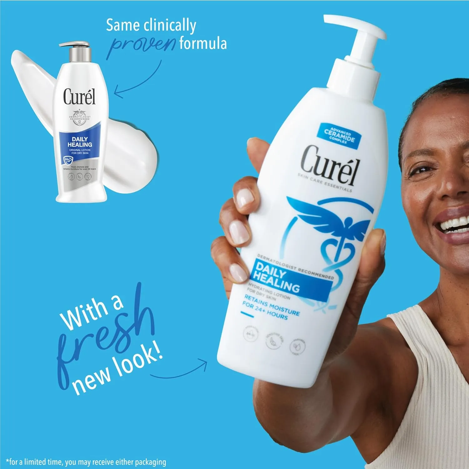 Curel Daily Healing Body Lotion for Dry Skin, Dermatologist Recommended Hydrating Body Lotion with Advanced Ceramides Complex, 13 Oz