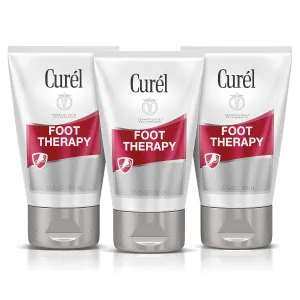 Curel Foot Therapy Cream, Soothing Lotion for Dry Cracked Feet, Quick Absorbing, with Shea Butter, Coconut Milk, and Vitamin E2, 3.5 Oz, Pack of 3