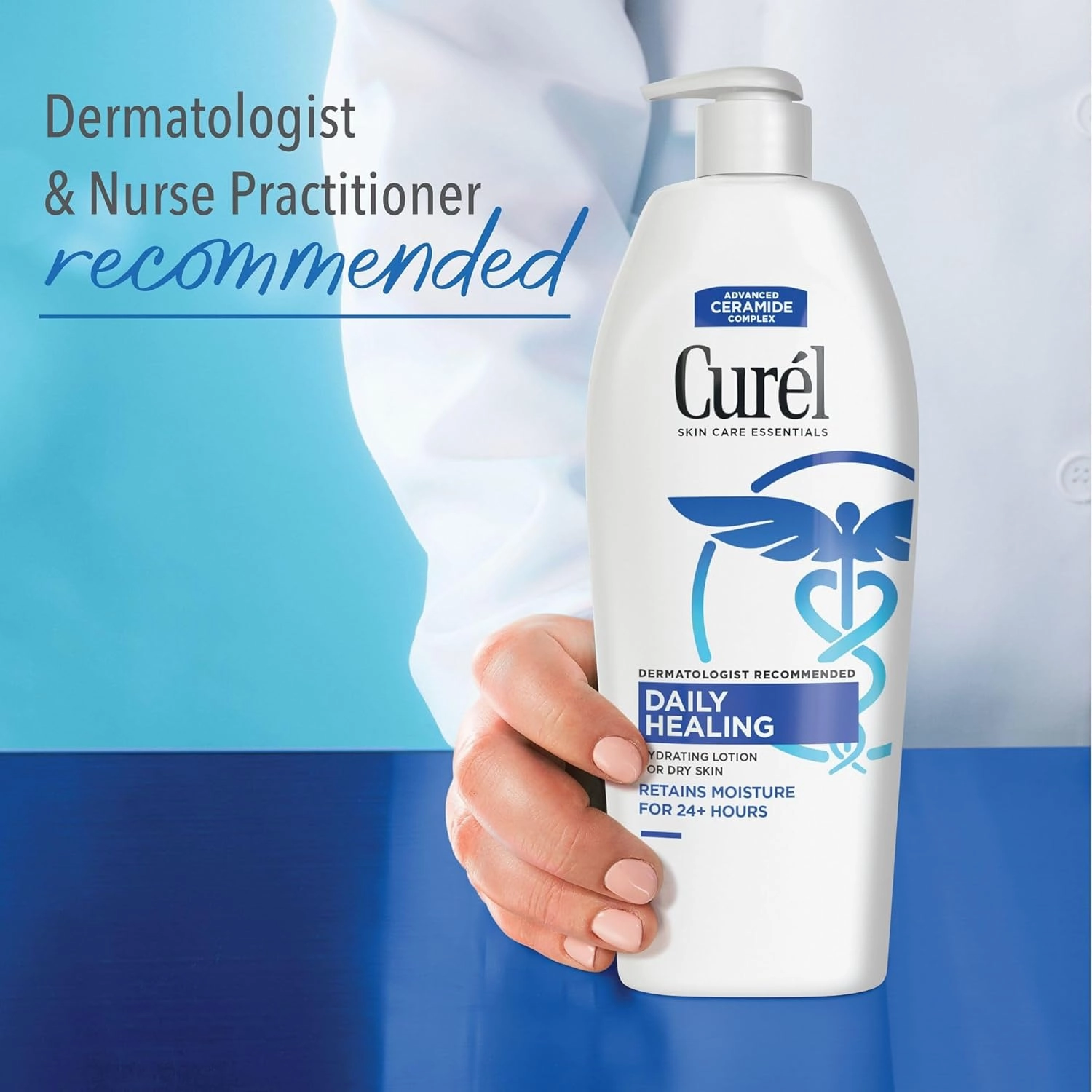 Curel Daily Healing Body Lotion for Dry Skin, Dermatologist Recommended Hydrating Body Lotion with Advanced Ceramides Complex 1 Oz, Pack of 30