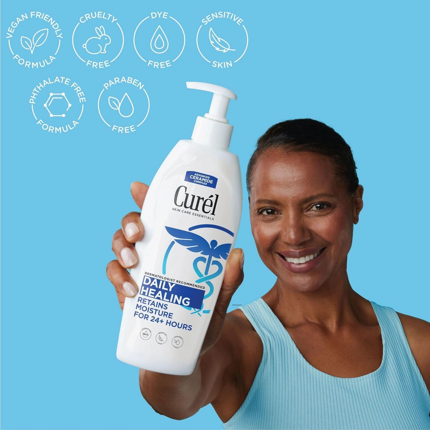 Curel Daily Healing Body Lotion for Dry Skin, Dermatologist Recommended Hydrating Body Lotion with Advanced Ceramides Complex, 20 Oz, Pack of 4