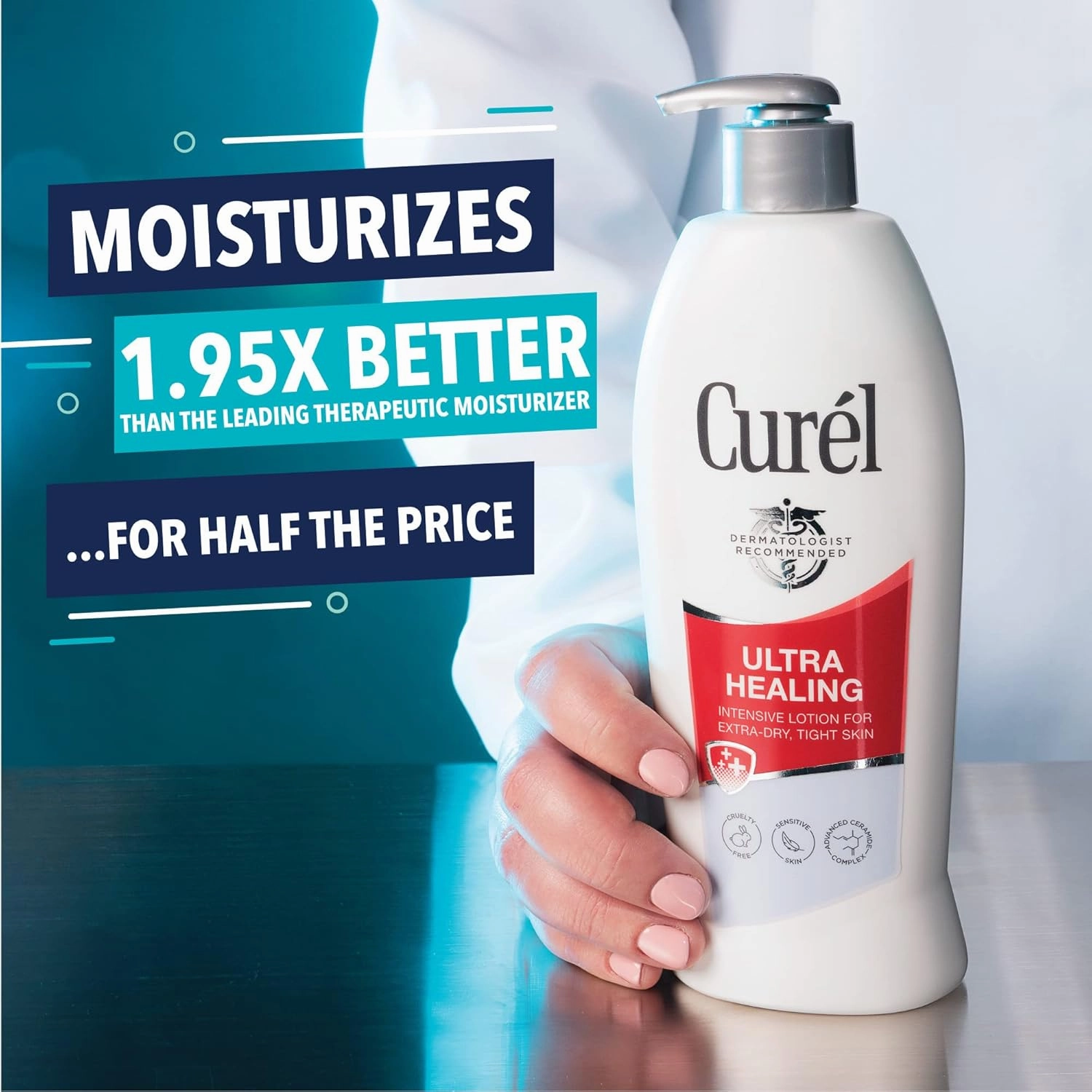 Curel Itch Defense Calming Body Lotion & Ultra Healing Lotion, Hand and Body Moisturizer for Extra Dry Skin, with Advanced Ceramide Complex and Hydrating Agents, for Tight Skin, 20 Ounces