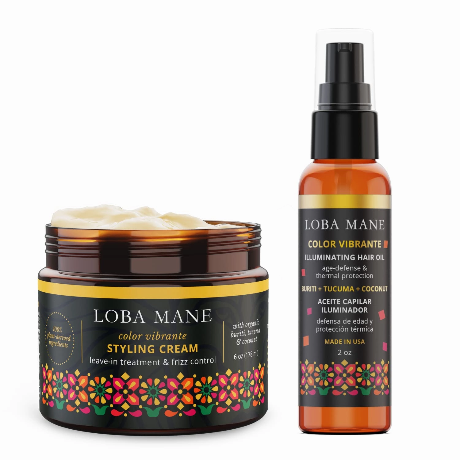 Curl Defining Cream and Hair Oil - Styling Cream, Anti-Frizz Serum & Moisturizer for Curly Frizzy Hair - All-Natural Curly Hair Product