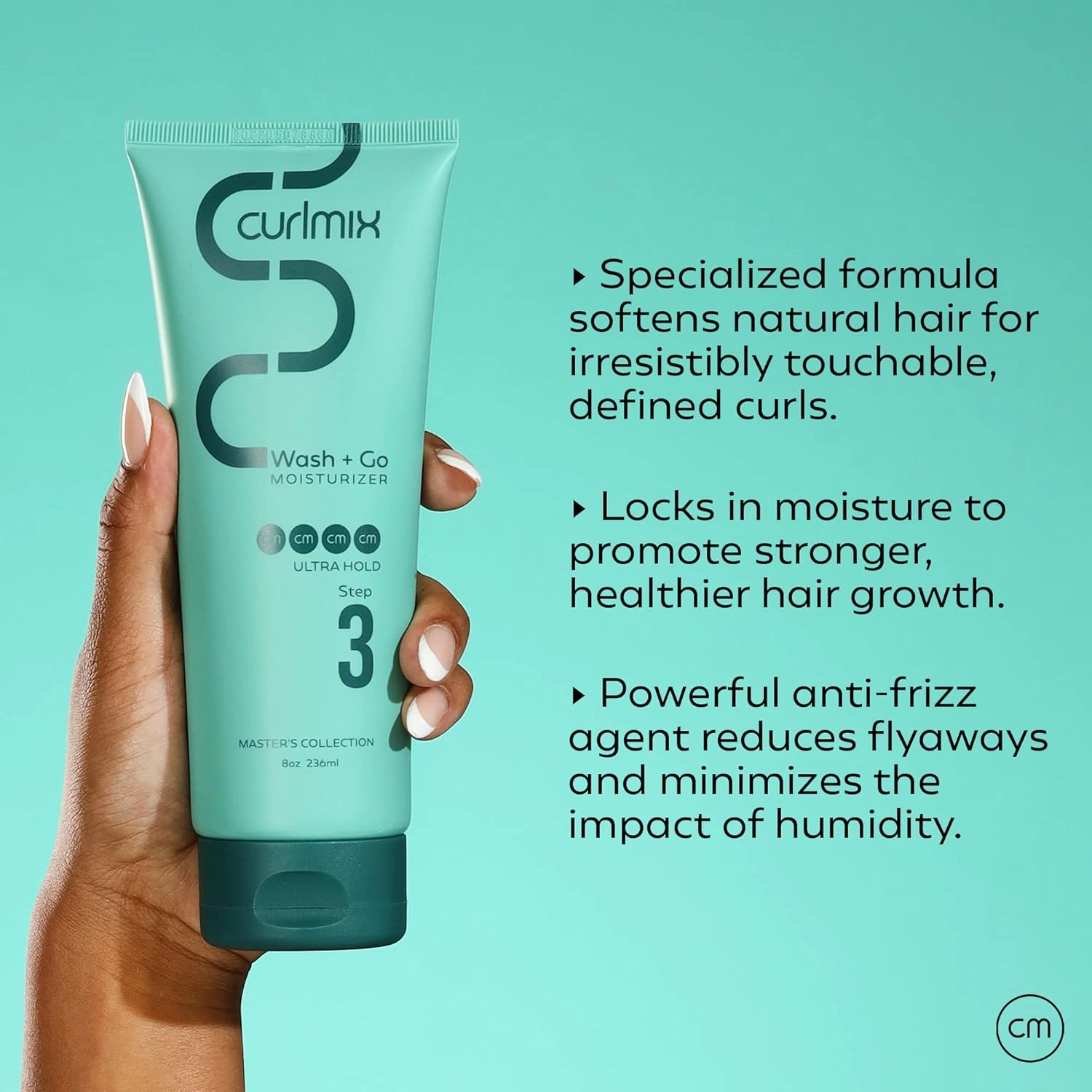 CurlMix Moisturizer for Curly Hair - Anti-Frizz Reduces Flyaways - Hydrating Mongongo Butter - Ultra Hold